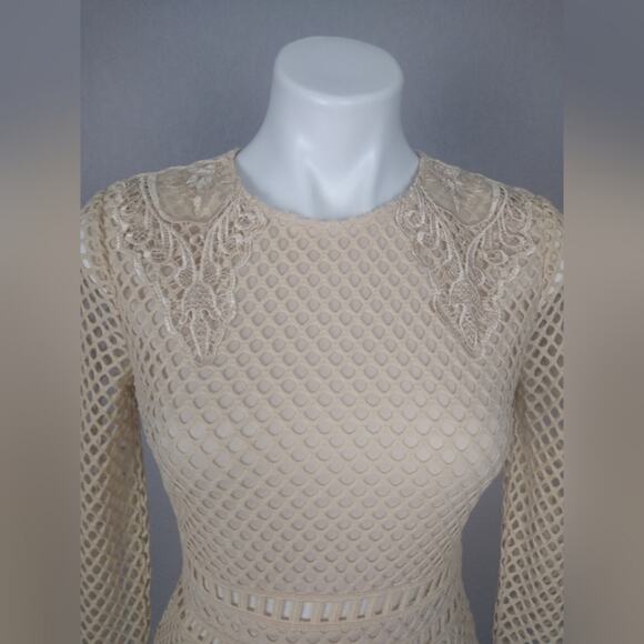 Missguided x Carli Bybel Mesh Lace Long Sleeve Mini Dress Size 4 - Picture 5 of 16